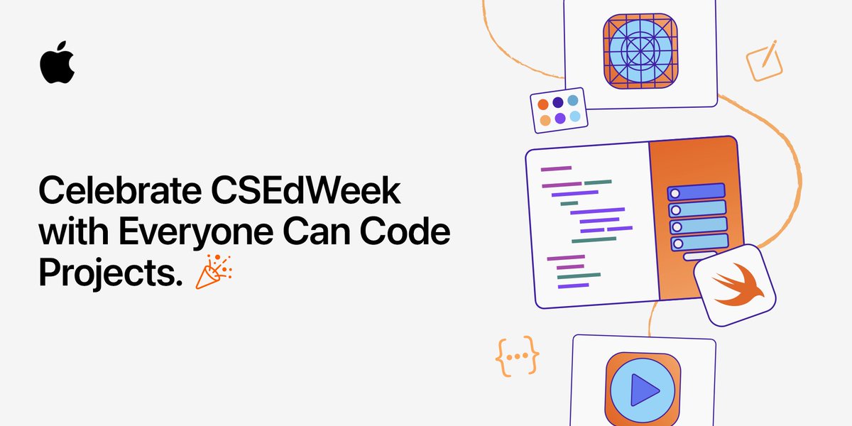 Computer Science Education Week is the perfect time to introduce students to app development and help them acquire essential skills. With Everyone Can Code Projects, it's easier than ever to teach coding and app development. 🎉Get new teaching resources: apple.co/sp23x…