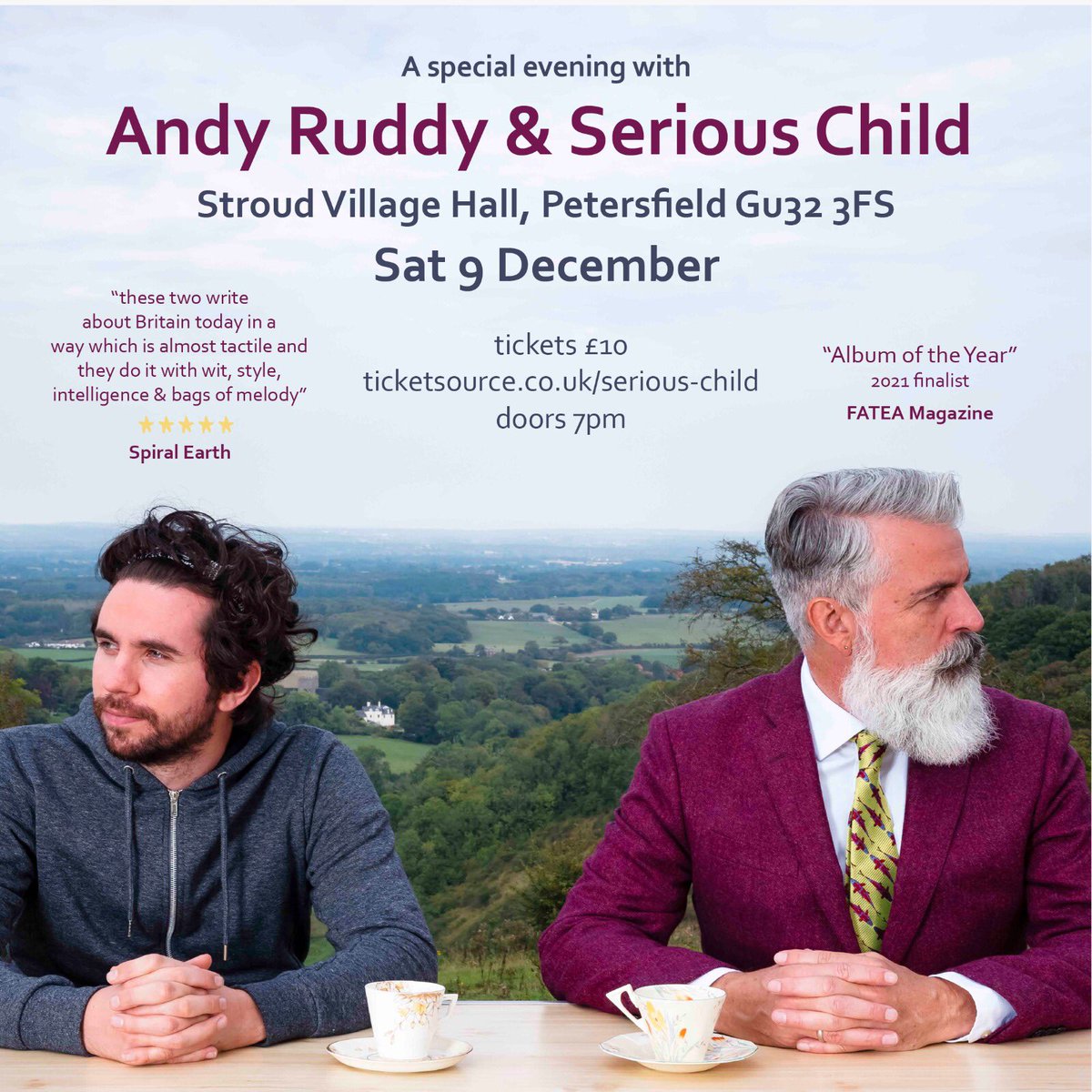 Tickets are selling fast for my gig with @ChildSerious in Petersfield on the 9th of December. Can't wait to share songs, old and new! Going to be a really special night! Ticket link: ticketsource.co.uk/serious-child/…