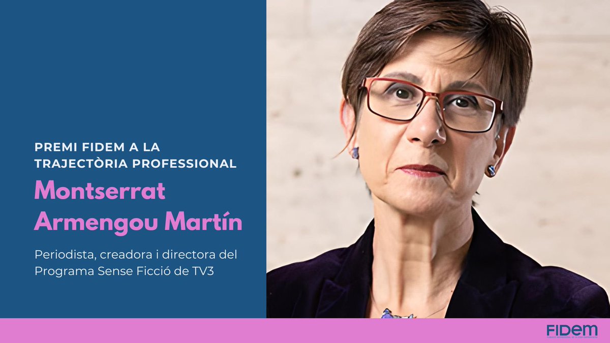 FundacioFidem's tweet photo. 🥁La guanyadora del #PremisFidem23 a la Trajectòria Professional és...

🌟Montserrat Armengou - @montsearmengou – Directora de @senseficcio de TV3 !

#PremisFIDEM #EfecteFidem #LidertgeFemení #ReferentsFemenins #TalentFemení #Donaemprenedora #TrajectòriaProfessional https://t.co/Izf5Vmvx55