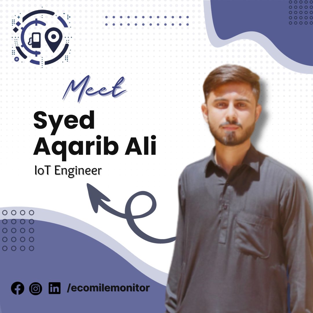 Ecomilemonitor's tweet image. Meet Syed Aqarib Ali,🤩our talented IoT Engineer at Ecomile Monitor! His expertise in the Internet of Things (IoT) is driving the development of our innovative fuel monitoring solutions.Welcome Syed to our team!🌟#EcomileMonitoring #IoTEngineer #Innovation  #FuelMonitoring 🚀💡💪