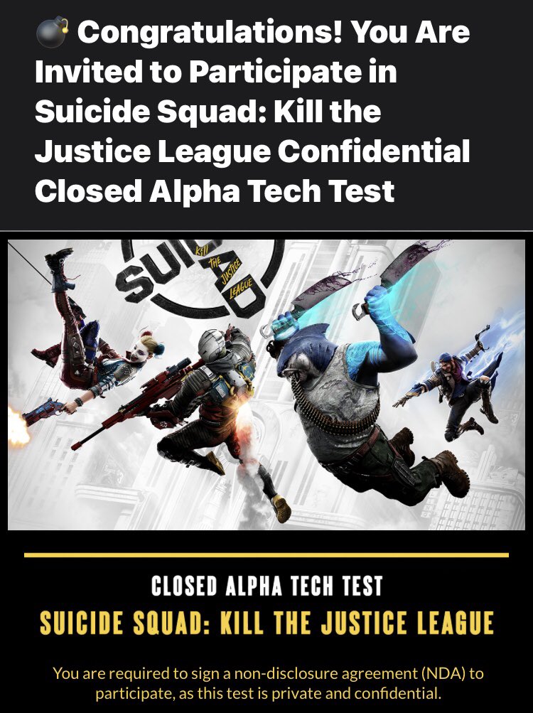 SoapBoxGames (The Batman's Burner Account 🦇) on X: Suicide Squad: Kill  the Justice League Beta codes are being sent out now Received mine via  email & 3 friend codes are available for