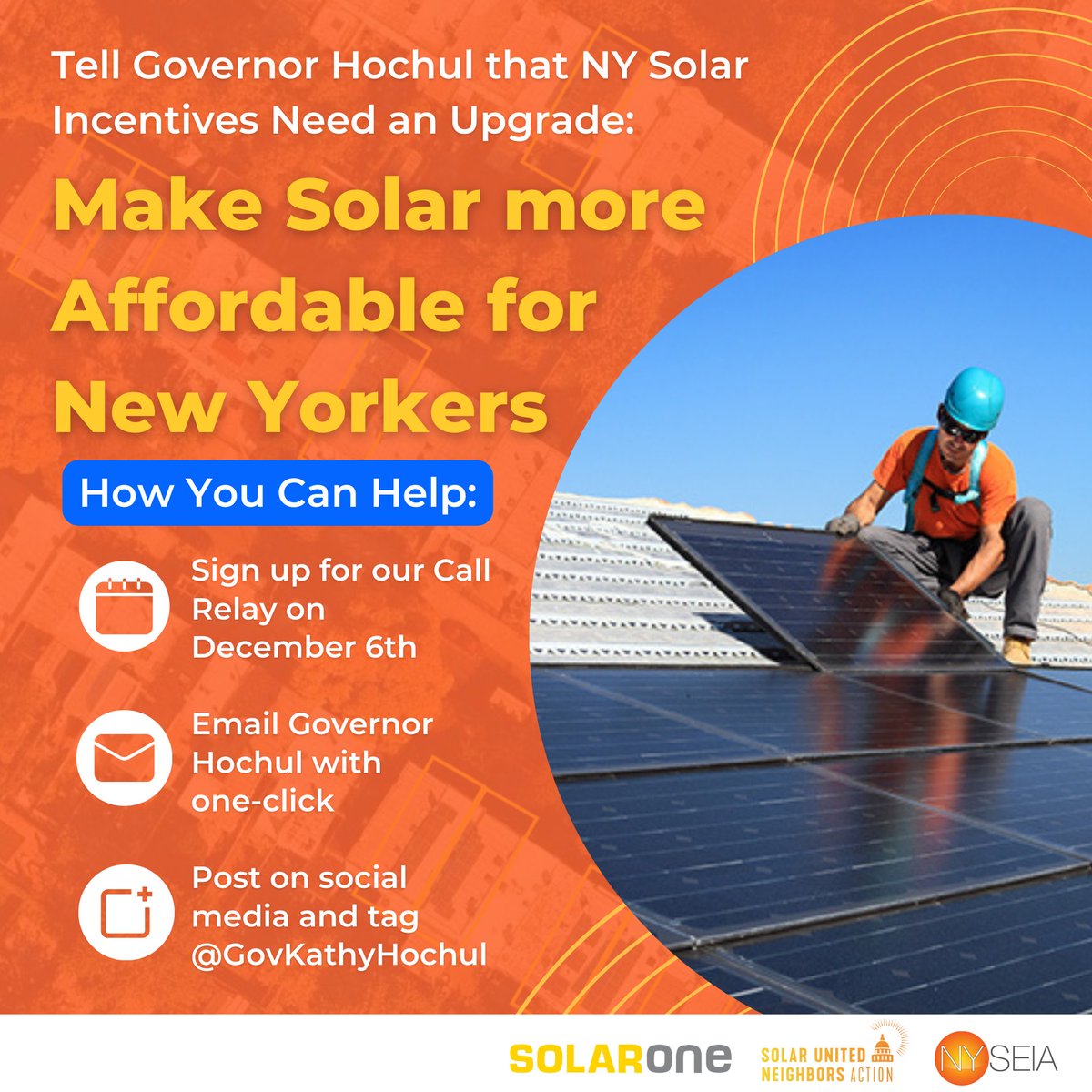 NY's Residential Solar Tax Credit cap of $5k has not been adjusted since 2006, and the incentive is hard to access for low-income homeowners. Tell @GovKathyHochul to include our bill in the Executive Budget so that everyone can benefit from clean energy: linktr.ee/nyseia