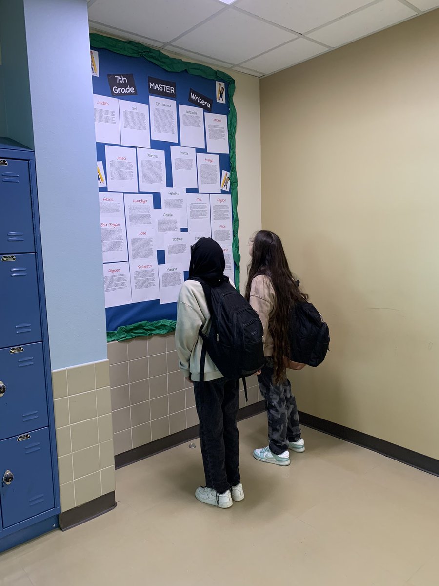 Students literally squealing because their writing made it up in the hall.