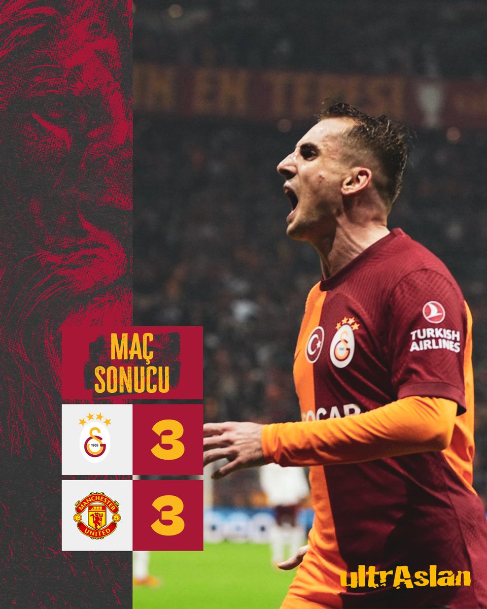 Maç Sonucu | GALATASARAYIMIZ 3 - 3 Manchester United

⚽️ 29’ Ziyech
⚽️ 62’ Ziyech
⚽️ 71’ Kerem