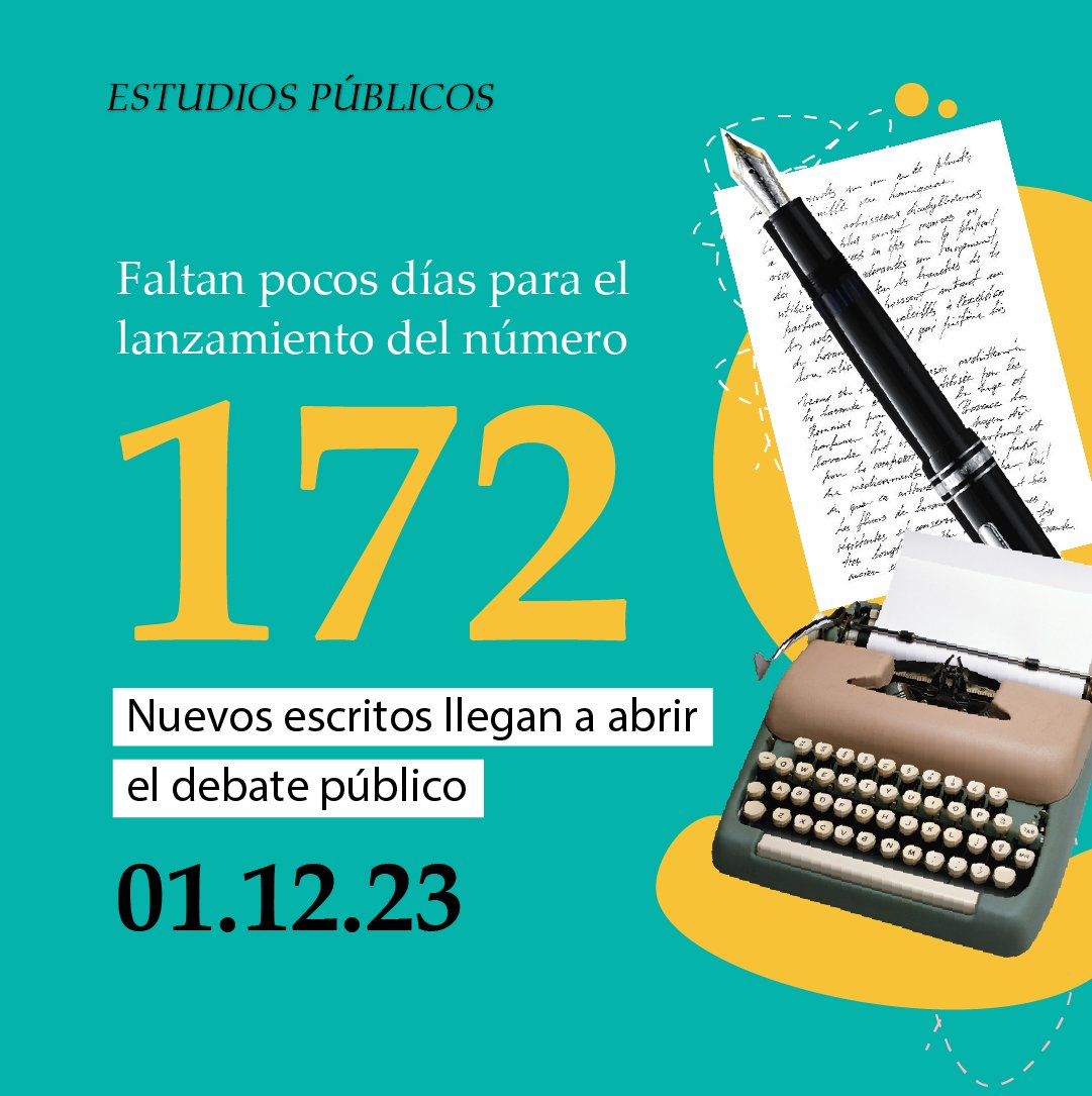 EstPublicos's tweet photo. Estamos emocionados de anunciar nuestro próximo número de la revista Estudios Públicos, el cual estará disponible a partir de 01 de diciembre 📚.
Nuevos artículos, un simposio imperdible y reseñas llegan a reabrir el debate público.
#EstudiosPúblicos #CEP #Nuevo #Número #N172 #Artículos #Simposio #Reseñas #Lanzamiento