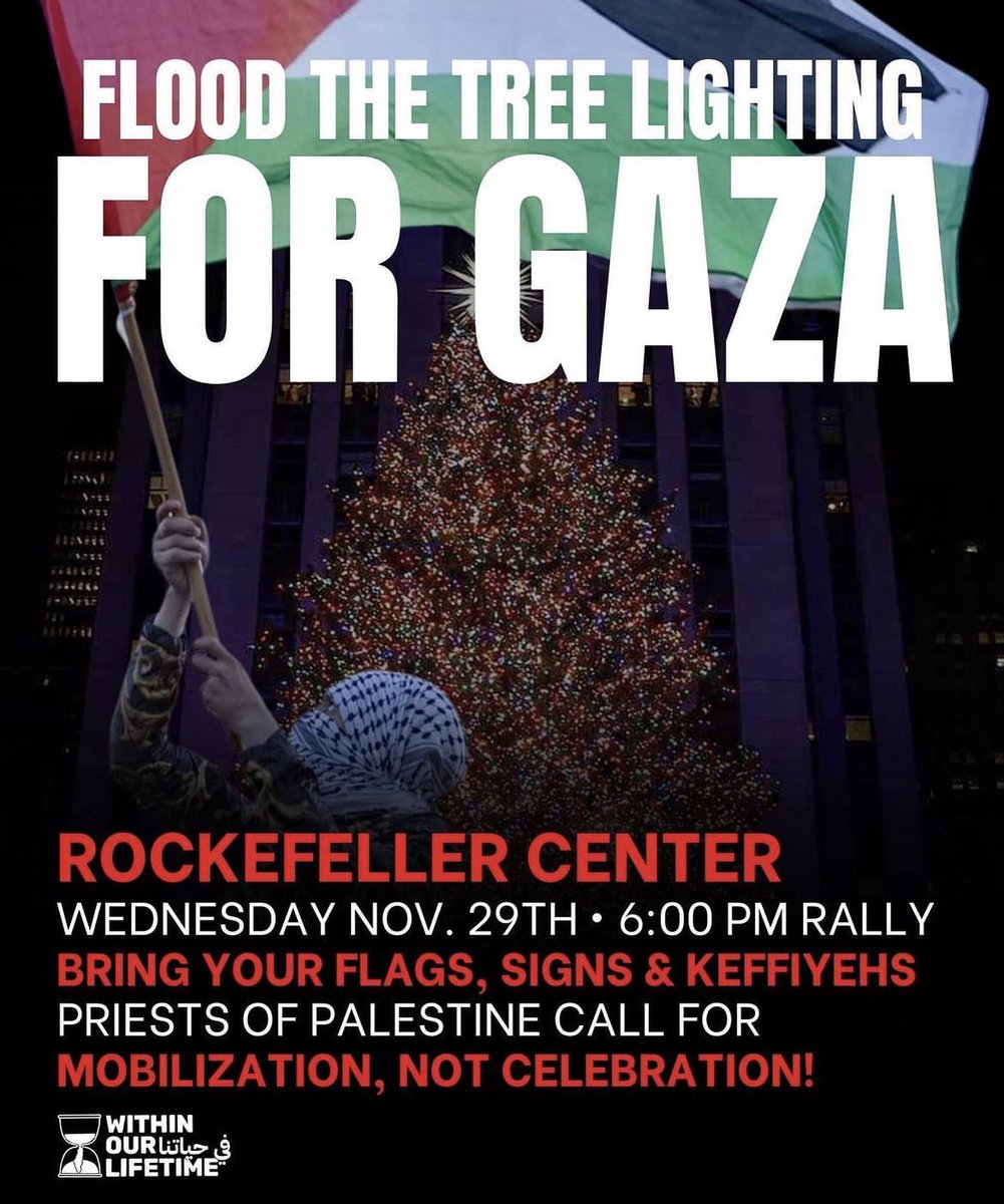 LargeScale AntiIsrael Protest At Rockefeller Center Christmas Tree
