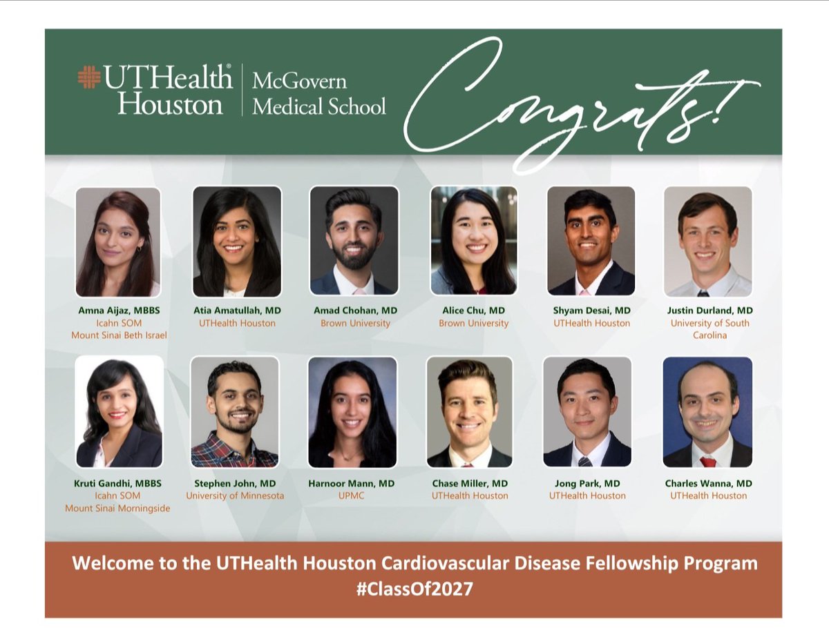 It's a match! We're so excited to introduce the newest group of cardiology fellows! 🥳 @UTHealthHouston @UTHeartVascular