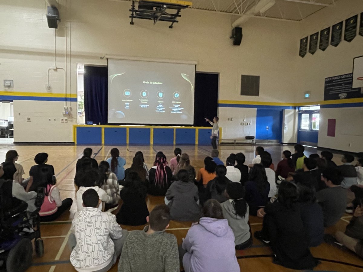 Thank you Mr K from Holy Trinity High School for today’s presentation to our Gr9’s! High School is in our view! ⁦<a href="/HolyTrinityECSD/">Holy Trinity High School</a>⁩ #goingtohighschool #ecsd #ecsdfaithinspires