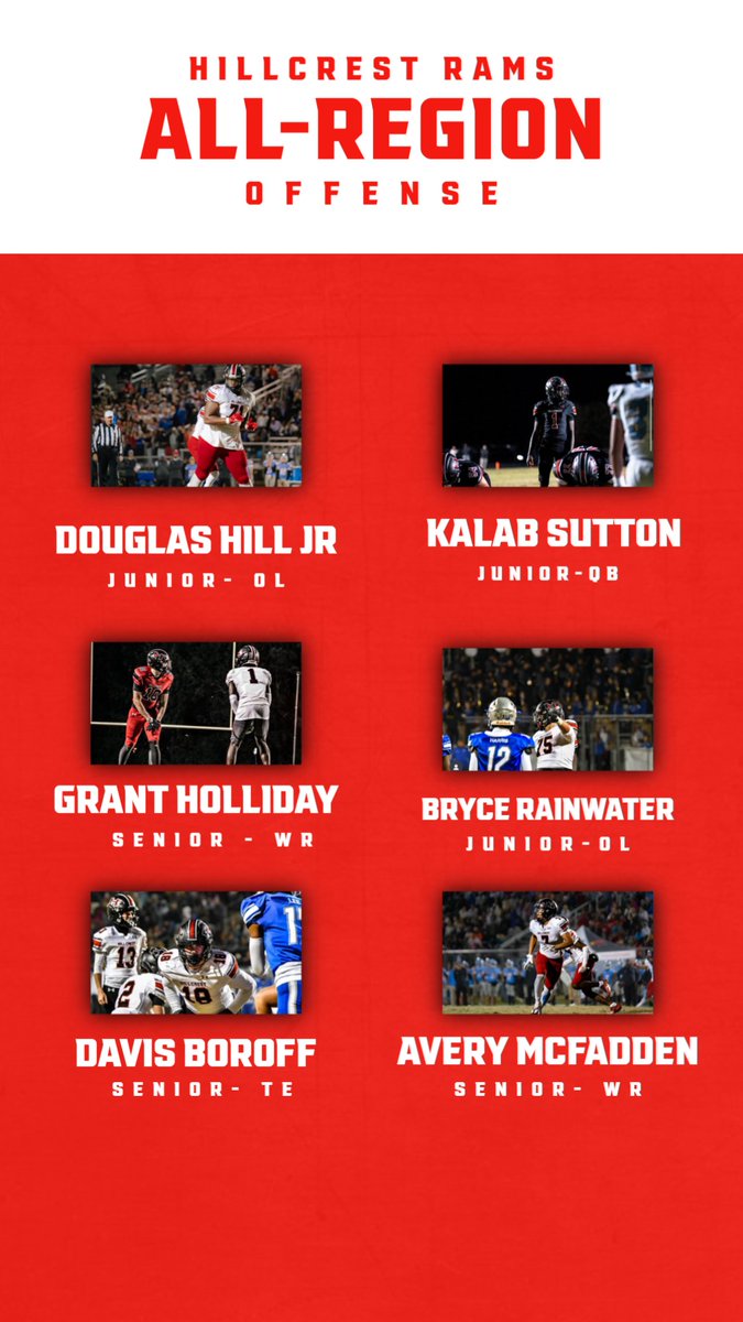 Congrats to our football players who were selected all-region 1 AAAAA on the offensive side of the ball!