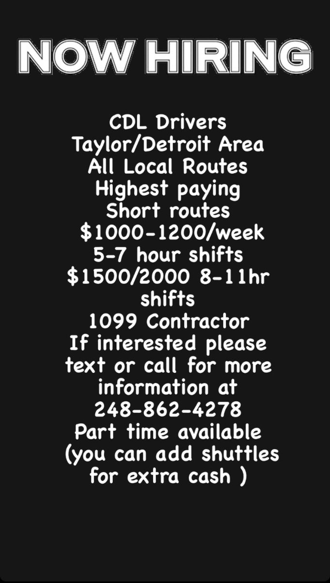 #Detroit #Michigan #Michiganjobs #CDL #Truckers