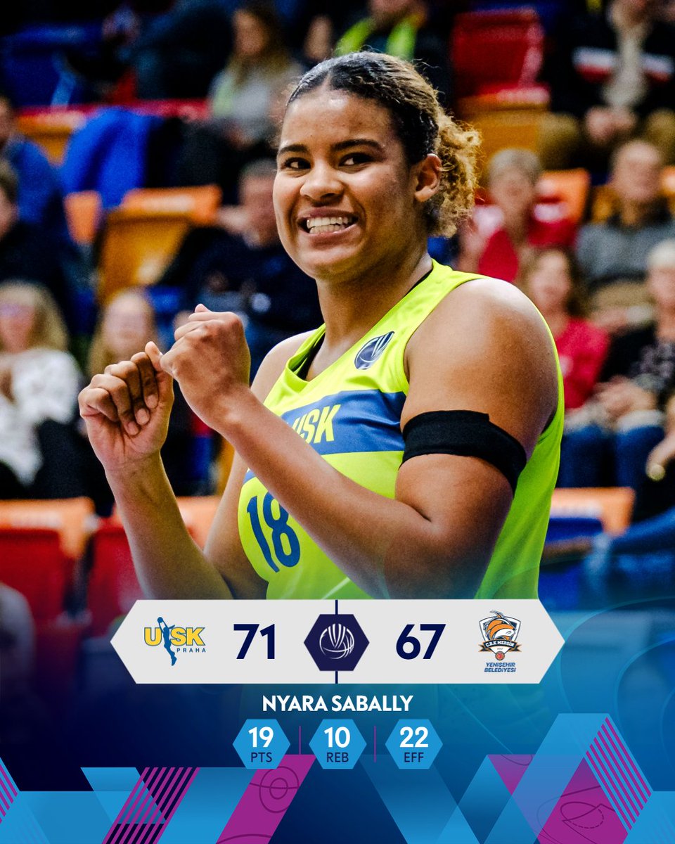 ✅✅✅✅✅ Praha make it 5 wins in a row and climb atop #EuroLeagueWomen Group B behind @nyarasabally's double double!🔝