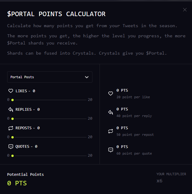Androssi1337's tweet photo. $PORTAL POINTS CALCULATOR https://t.co/piZEgATUs4