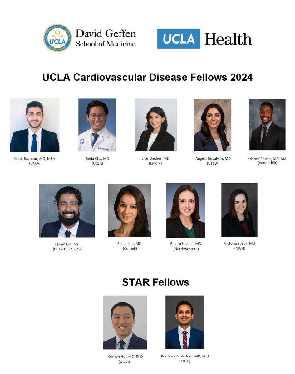 Congratulations to our amazing incoming Cardiology fellows! Welcome to the #bruinheart family 💛💙