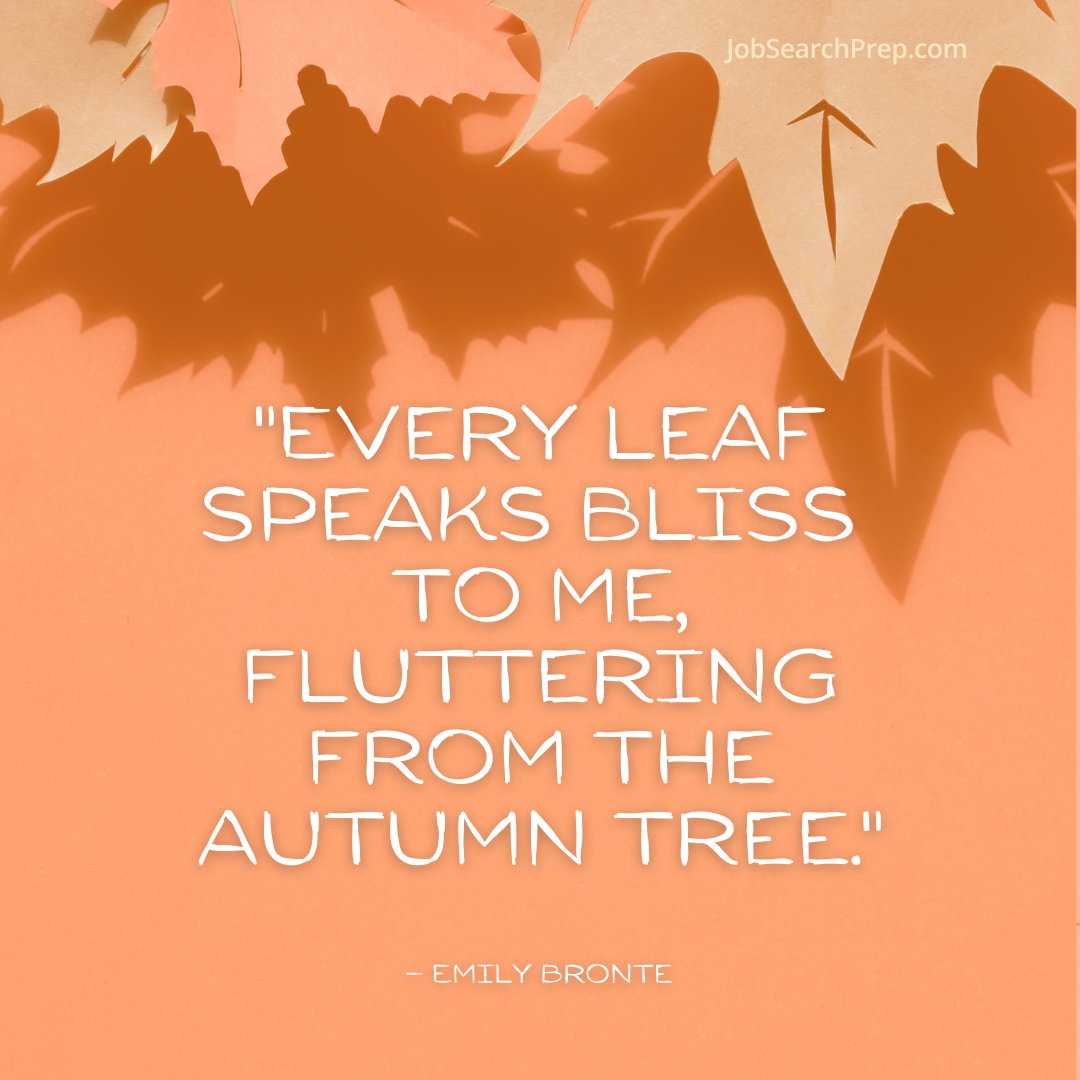 🍃 "Every leaf speaks bliss to me, fluttering from the autumn tree." — Emily Bronte 🍂 

Any standout moments or goals you're excited about this season? Let's chat! #AutumnBliss #CareerTalk