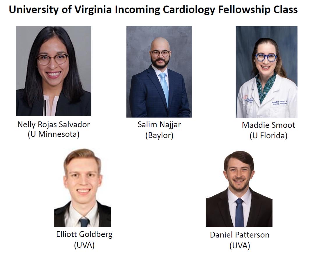 Congratulations to our incoming cardiology fellowship class!!! Very excited to have you as part of @UVACardsFellows team starting in 2024! @CardioUva @UvaDOM @ChrisKramerMD @PRodriguezMD