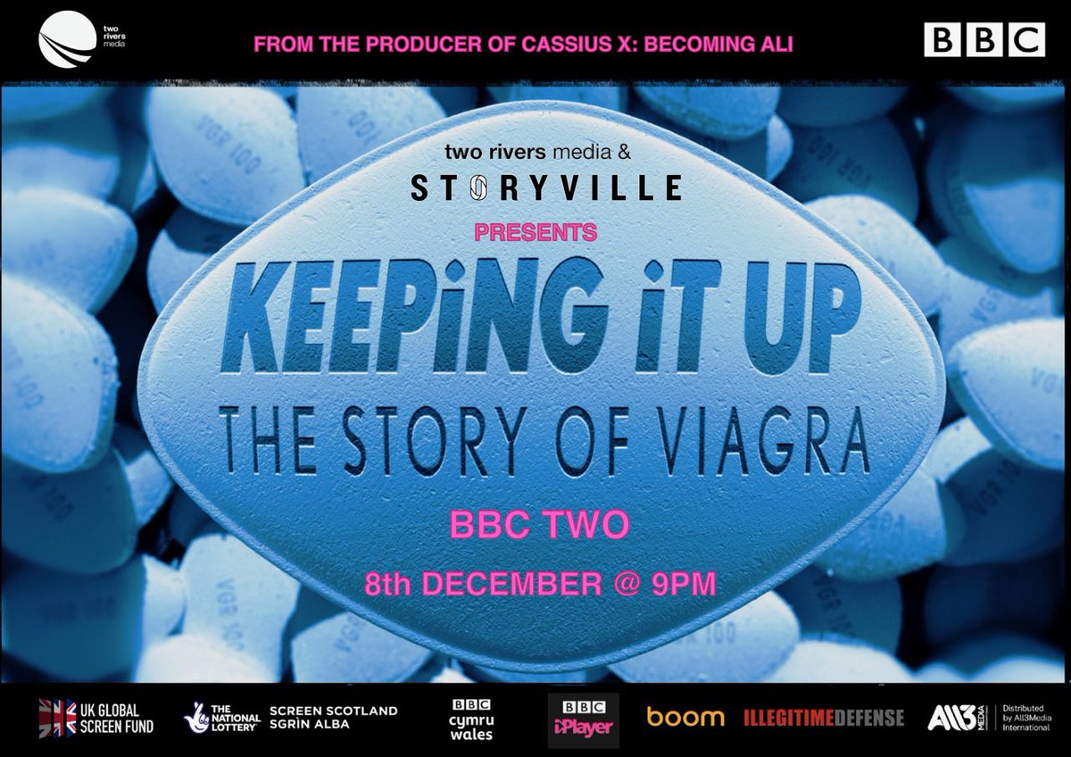 hello_bennett's tweet photo. Thrilled to announce our latest film about the remarkable story of Viagra’s global journey from Wales to New York &amp; its unstoppable rise from failed heart drug to multi billion $$ cultural icon @tworiversmedia @BBCTwo @bbcstoryville @screenscots @k8_lister @AlixFox @SeriousEdits https://t.co/Zbxcnv8ZQk