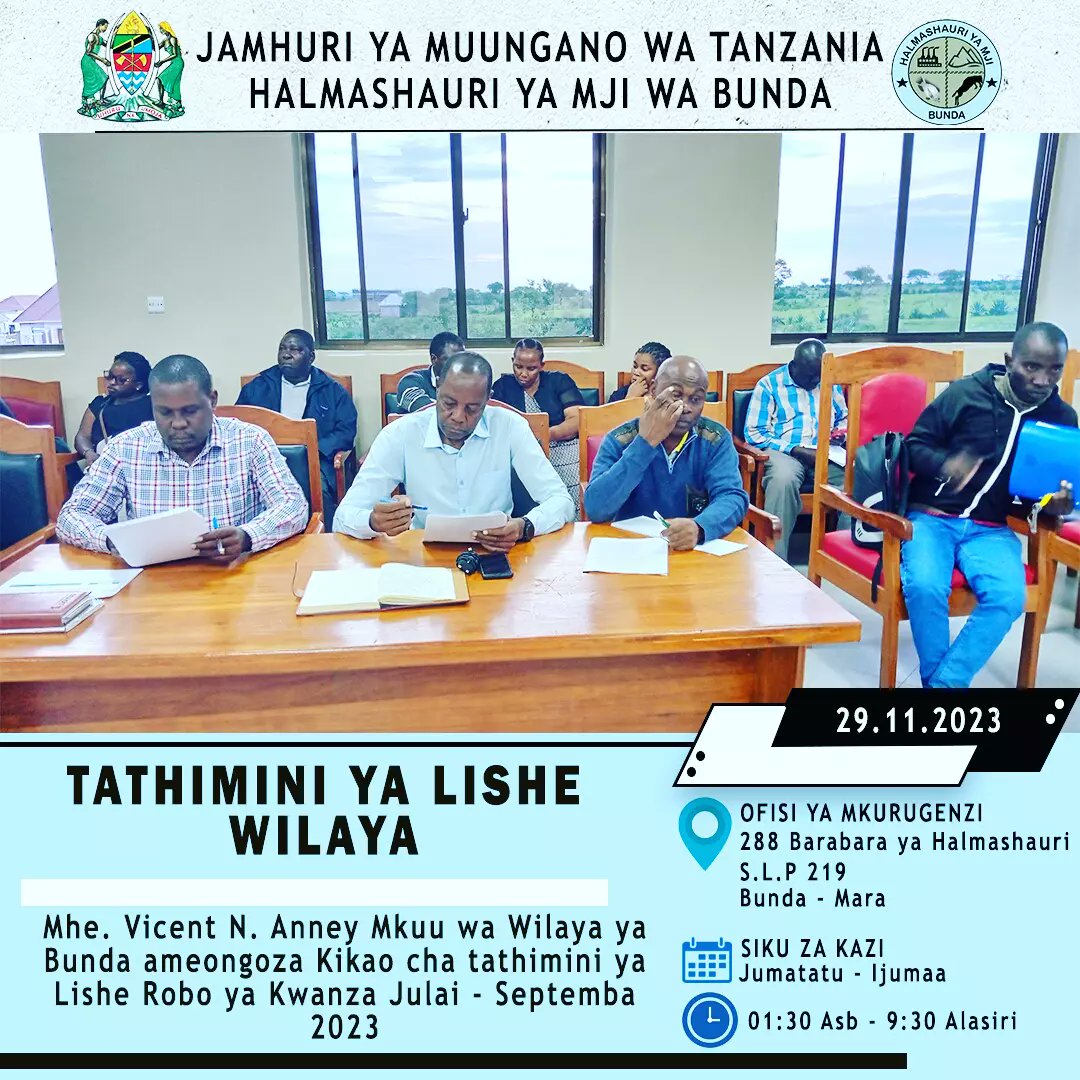 bunda_town's tweet photo. Kikao kimejadili kwa kina utekelezaji wa afua za lishe na kuweka mpango mkakati wa kugakilisha watoto wote wanapata chakula shuleni. https://t.co/79hpVaK4S9