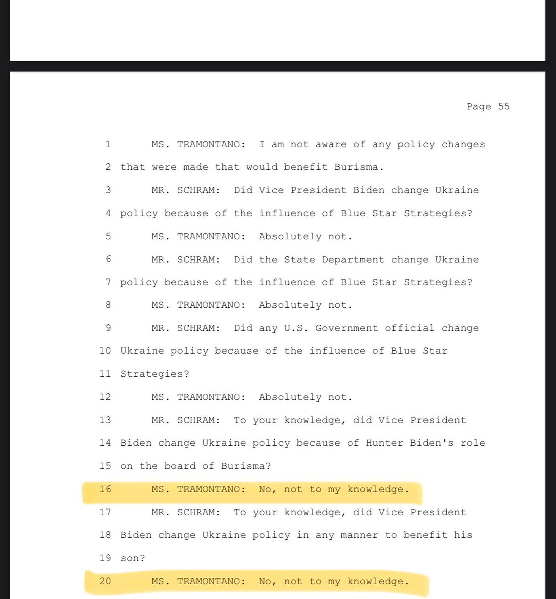 This is embarrassing for Comer and Jordan

Both of these people already testified to Senate Republicans in 2020

Asked if then-Vice President Biden made any improper policy decisions re: Burisma to benefit his family or their business associates, they testified:

“No”