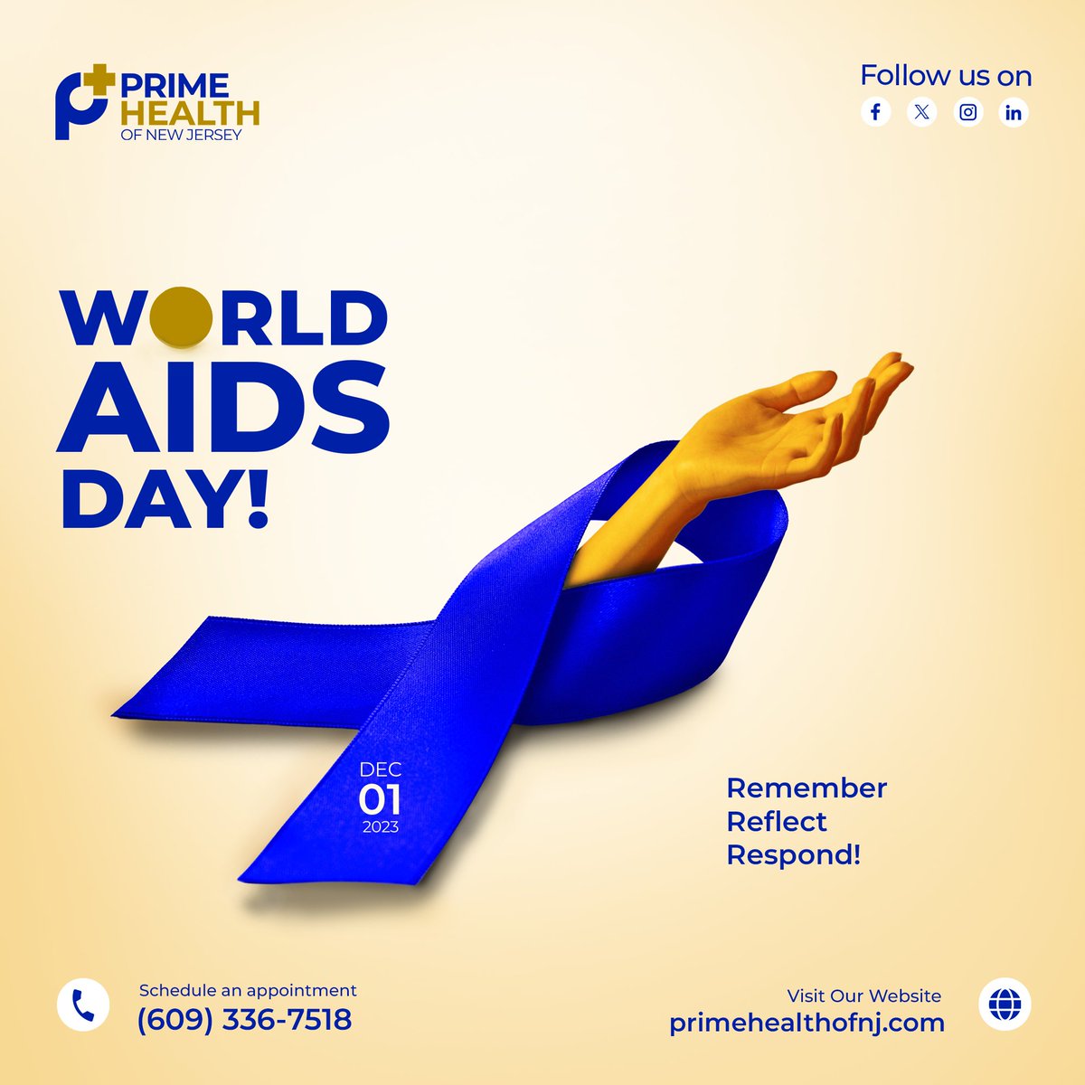PrimeHealthofNJ's tweet photo. At Prime Health of New Jersey, we stand with the global community on World AIDS Day. Let's remember, reflect, and recommit to ending the HIV/AIDS epidemic. Together, we can make a difference.

🌐 https://t.co/dh68a64O8T

#WorldAIDSday2023 #WAD2023 #LetCommunitiesLead #NewJersey https://t.co/ZWc1upGk4p