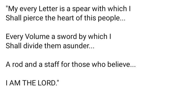 calluponTheName's tweet image. 📖 Source: "A Spear and a Sword " - Words To Live By (Part Two): thevolumesoftruth.com/Words_To_Live_…

▶️ Video: youtube.com/watch?v=lnRQH1…

#thevolumesoftruth #wordofgod #newscriptures #lettersfromgod #thussaysthelord #spear #sword