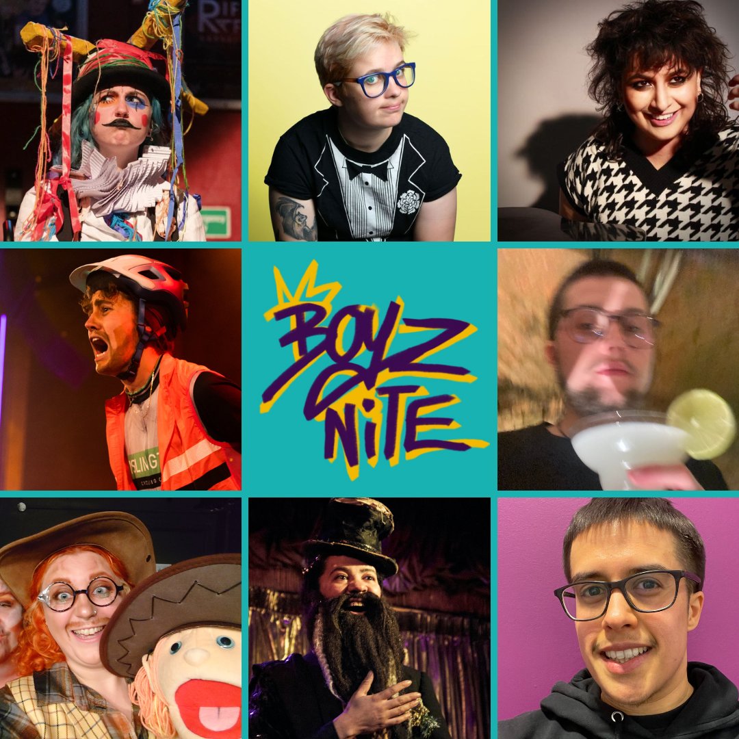 Line up for BOYZ NITE! A variety night celebrating trans men, trans masc, and butch nb performers

Your host <a href="/hashtagcerys/">Cerys Bradley</a> is joined by <a href="/kathyaqm/">Kathy Maniura</a>, @LeilaDoesTweets, XO, @aleksantek, @DarrenElyComedy, Ella the Great &amp; Mr Professor Cowboy on Dec 21!

🕺 loom.ly/3kcdRfE 🕺