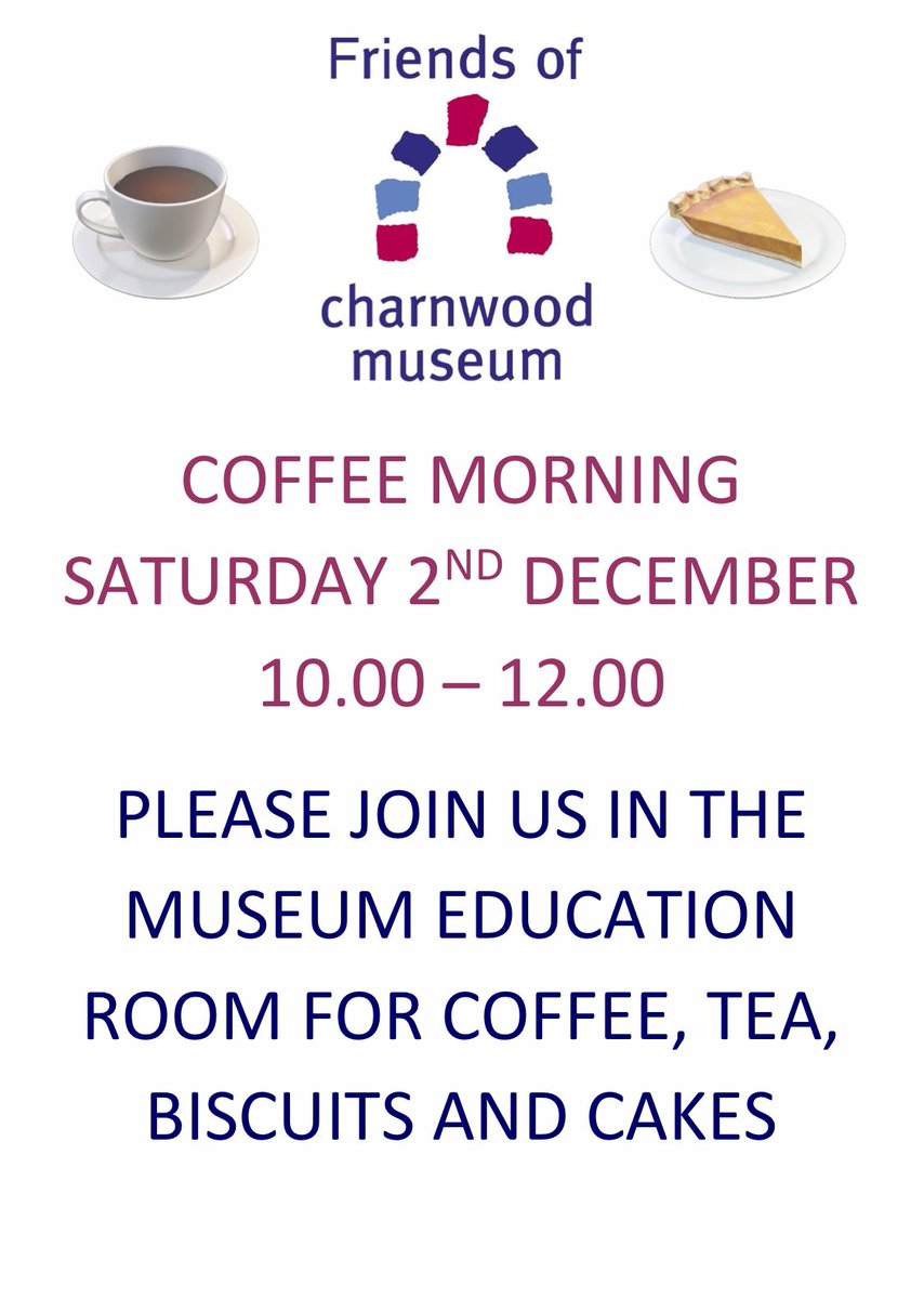 OldRectoryLboro's tweet photo. The Friends of @CharnwoodMuseum have their Christmas Coffee morning on Saturday . Please give them some
Support if you can ( Can confirm the cake is out of this world and well worth a trip out !) https://t.co/mz51dYD9ZW