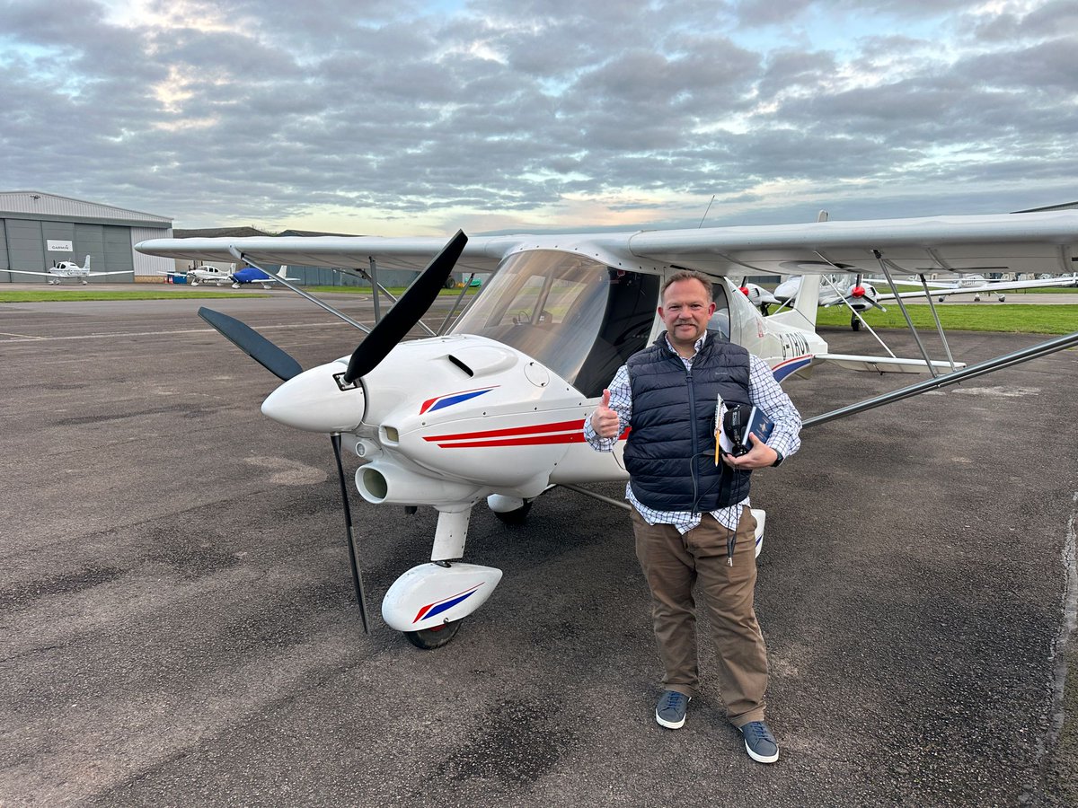 Congratulations to Ben Murphy on achieving his first solo this afternoon after patiently waiting for the weather to clear late in the day! #firstsolo #elevationairsports #flighttraining #learntofly #microlight #NPPL #ikarusc42 #c42 #flying #pilot #gloucestershireairport