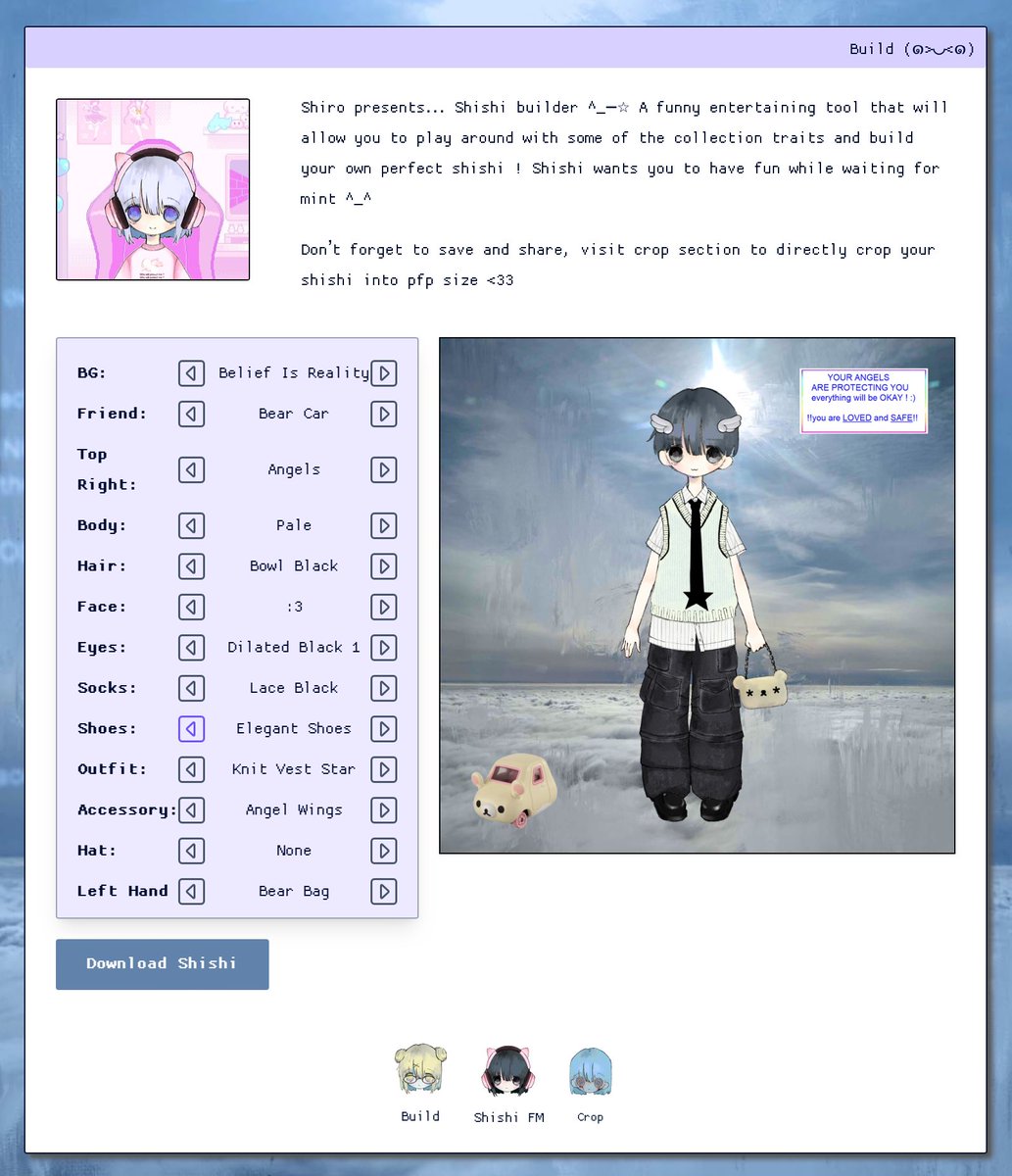 shishi520_'s tweet photo. Attention every1 ! ! 
shishi builder is officially live ^_−☆ 
Check out https://t.co/6GRdVdhLQ0 and build your own doll ♡ 

Save and share your shishi on Twitter X for a chance to win a free mint allocation ! !

Rules below ! ☆ https://t.co/uRYq9WxylY