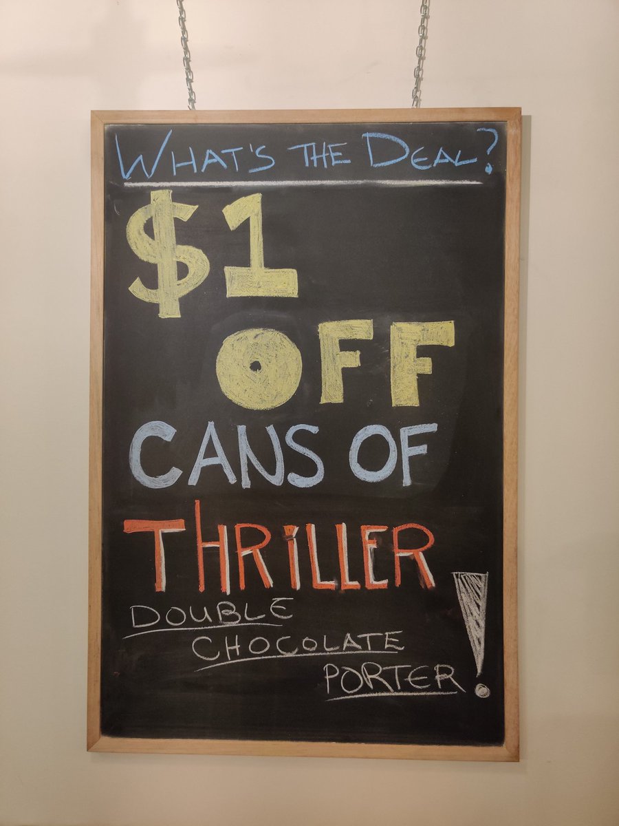 It's been two years since we've had Thriller chocolate double porter featuring double the chocolate from <a href="/HummingbirdChoc/">HummingbirdChocolate</a> and to celebrate it's on special this week!

#613beer #CarletonPlace #Almonte #oncraftbeer