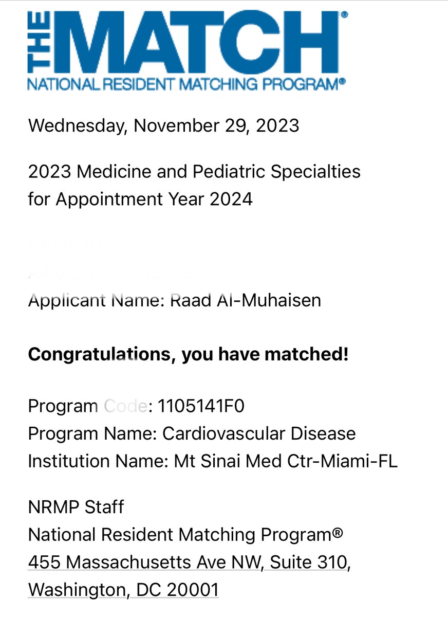 Happy to announce that I have matched into
Cardiovascular disease fellowship at Mount Sinai Medical Center - Miami / Columbia University.
🫀 🫀

I am grateful to my family, mentors, and friends for their support! 

#Cardiology 
#Match2023
