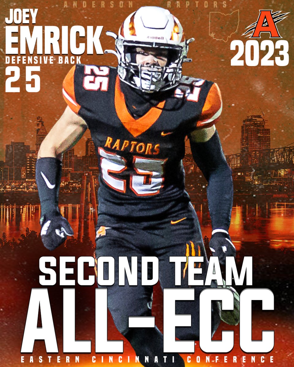 Congratulations to Joey Emrick for earning Second Team ALL-ECC honors for the 2023 season! @_AHS_Football @CoachEvanDreyer @AHS_TDClub