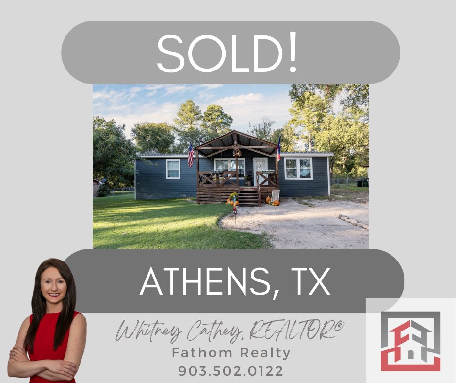Wcatheyrealtor's tweet image. Congrats Eric and Shana on selling your house in Athens, TX! It was a pleasure working for you! Thank you for trusting me for your real estate needs! 

#FathomThat #WhitneyCathey #HappyClients #Sold