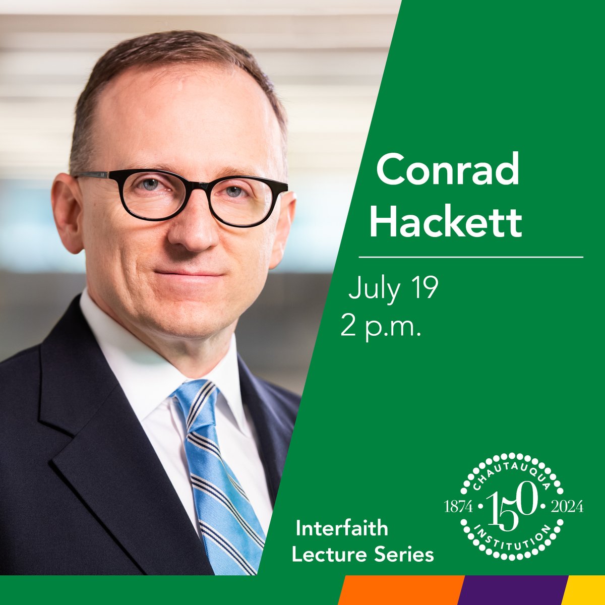 🚨#CHQ2024 ANNOUNCEMENT🚨 Associate director of research and senior demographer at Pew Research Center, Conrad Hackett joins our 2024 Interfaith Lecture Series for a 150th anniversary of unforgettable events and experiences! #CHQ2024 #chq150 #INFWeekFour