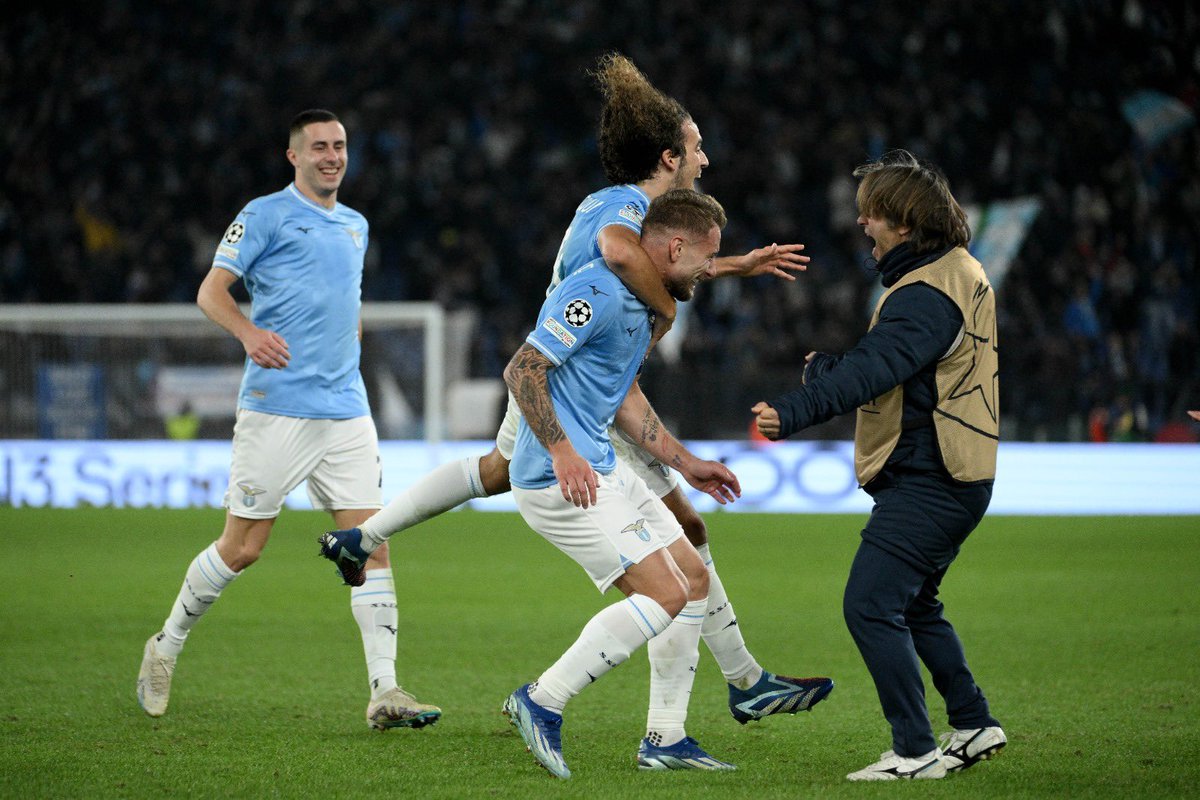 Amazing victory yesterday in an incredible atmosphere. Congratulations to the team for qualifying for the round of 16 of the Champions League. Forza Lazio 🦅💙🤍 @OfficialSSLazio