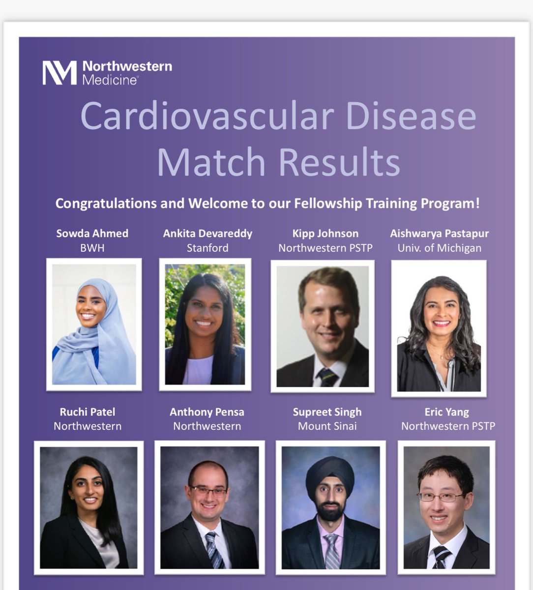 We are elated! See this spectacular class of future cardiologists & scientists @NMCardioVasc @WeAreNUHeart @NUFeinbergMed @NorthwesternMed - to all newly matched cardiology fellows across the U.S., welcome to our community. You inspire us. Find your niche; #MakeADifference 👏🏽👏🏽👏🏽