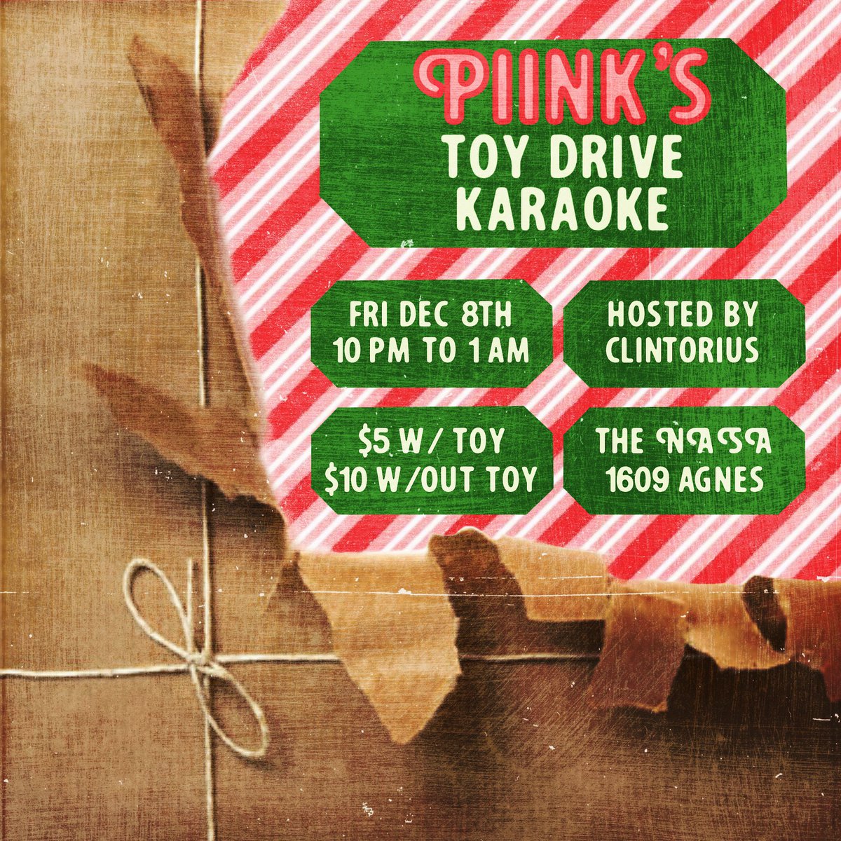 danksville420bc's tweet photo. come out and support the @piinkhat toy drive! if we raise $1000 dollars Jeremy will pierce his nipples! 🎄🎁❄️ https://t.co/wThZrxus2N