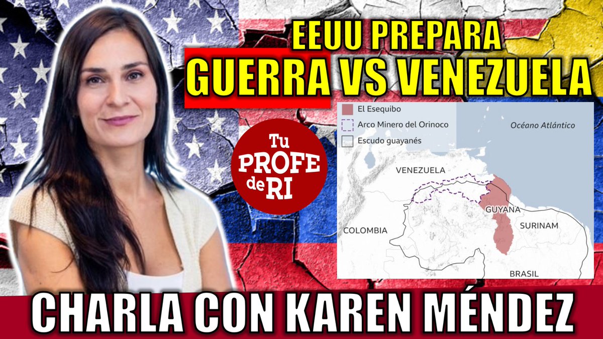 Jjlopez_almejo's tweet photo. 🔴 LA #GUERRA POR #PETRÓLEO: DE #EURASIA Y MEDIO ORIENTE A #VENEZUELA

✍️ La apropiación de territorios para su explotación es la principal característica de la dominación colonial.
✍️ Charlo con la periodista @Karenmendezl acerca de la disputa por el Esequibo ÷ Venezuela y #Guyana que #ExxonMobile impulsa.
✍️ Hoy a las 3pm, #CDMX
👇
https://t.co/FiygTi6O45