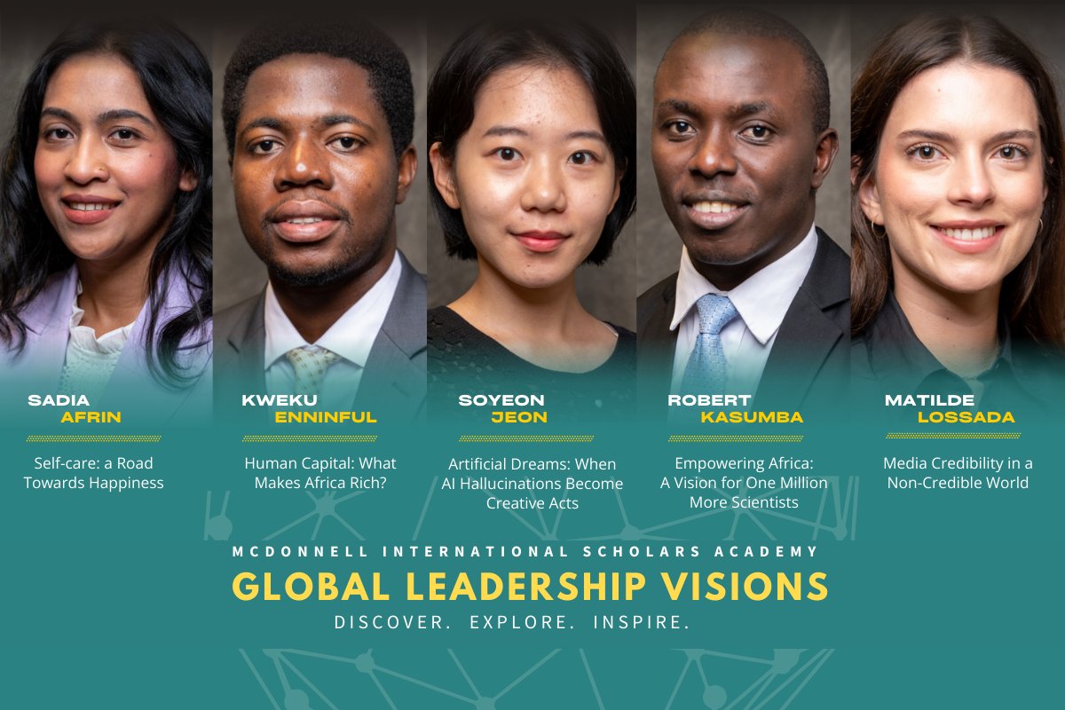 We're looking forward to an exciting lineup of 2nd-year #McDonnellScholar presentations at tonight's McDonnell Academy's Global Leadership Visions Series! From human capital to artificial intelligence (AI), tonight's topics are sure to be captivating! #McDonnellScholars