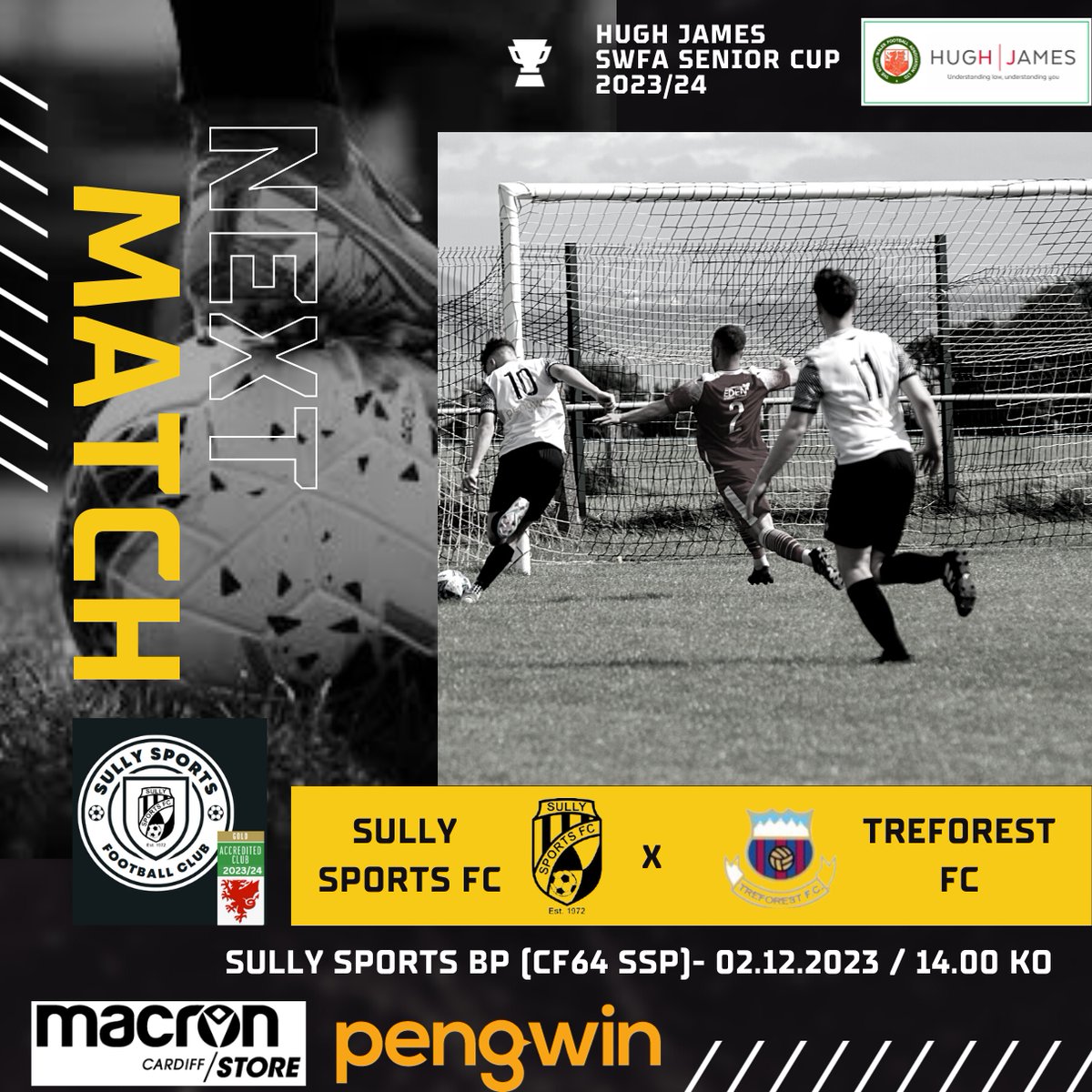 sullysportsfc's tweet photo. Our seniors take on @TreforestFC on Saturday. KO 2pm - come and support the boys! #SullyFC https://t.co/jhBNQgIeib