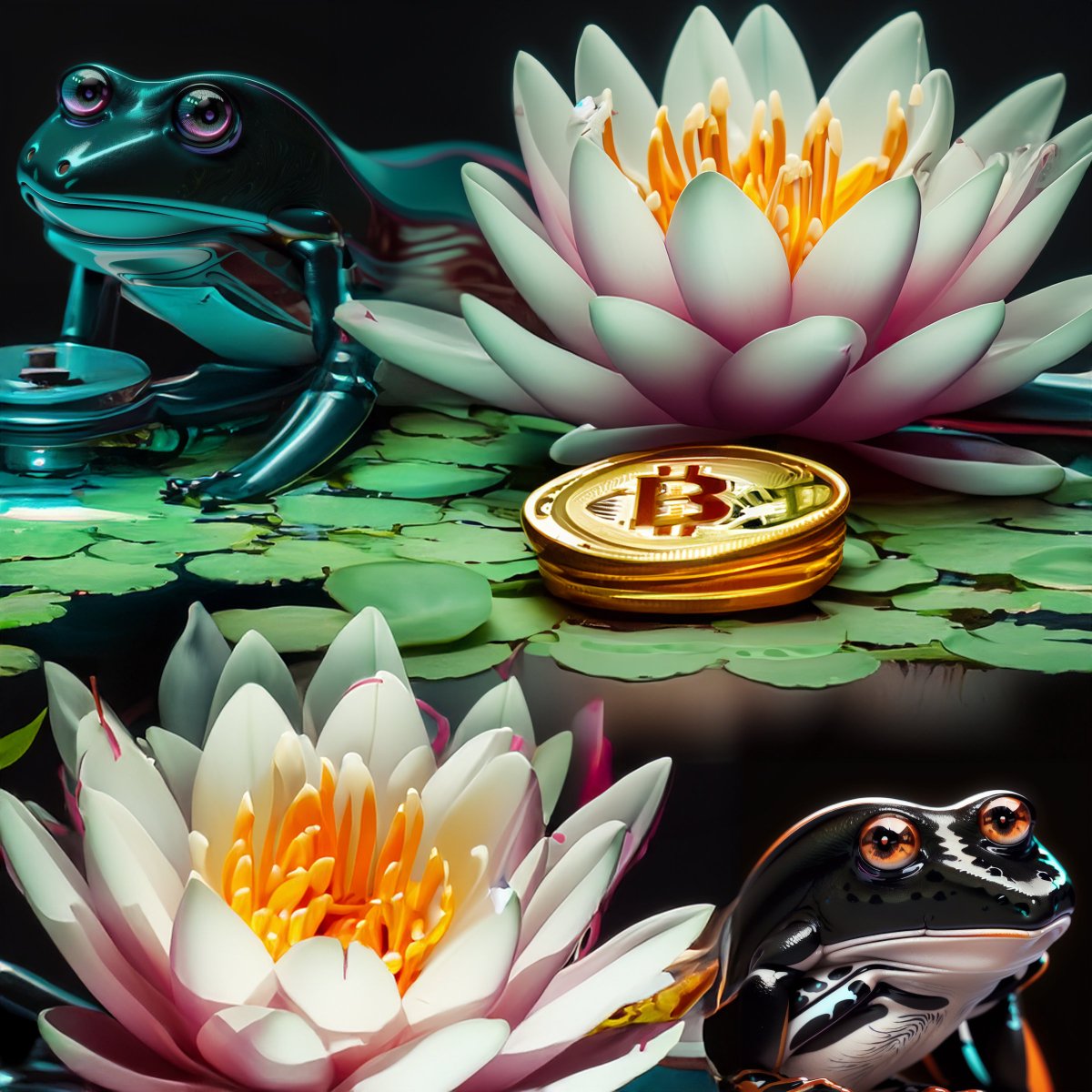 dartfroges's tweet image. $FROGE caught our eye, and yep, we&apos;re kind of addicted to GPT magic. Decided this coin deserved a glow-up. Now we&apos;re throwing down art and design like it&apos;s a festival, all made with @OpenAI tools. 🖼️💥 #FrogeLove #DesignWithAI