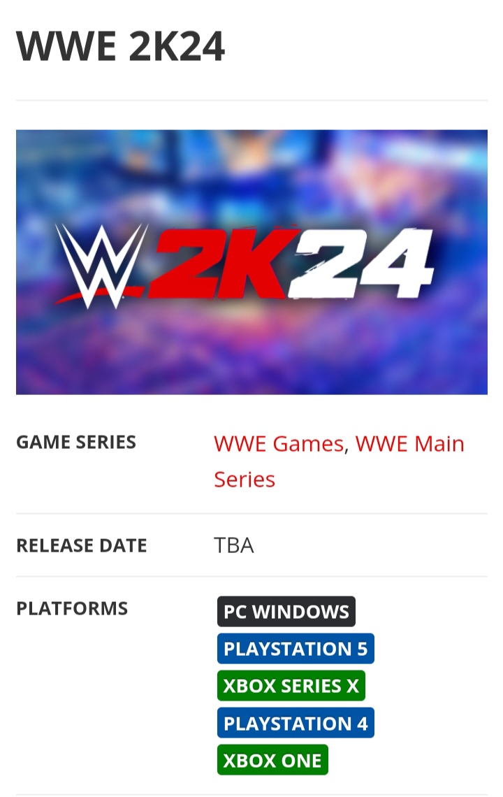 LKingmak's tweet photo. Wwe2k24  release date  18 March 2024     @PlayStation @WWEgames @WWE https://t.co/6Ty1lLeY4W