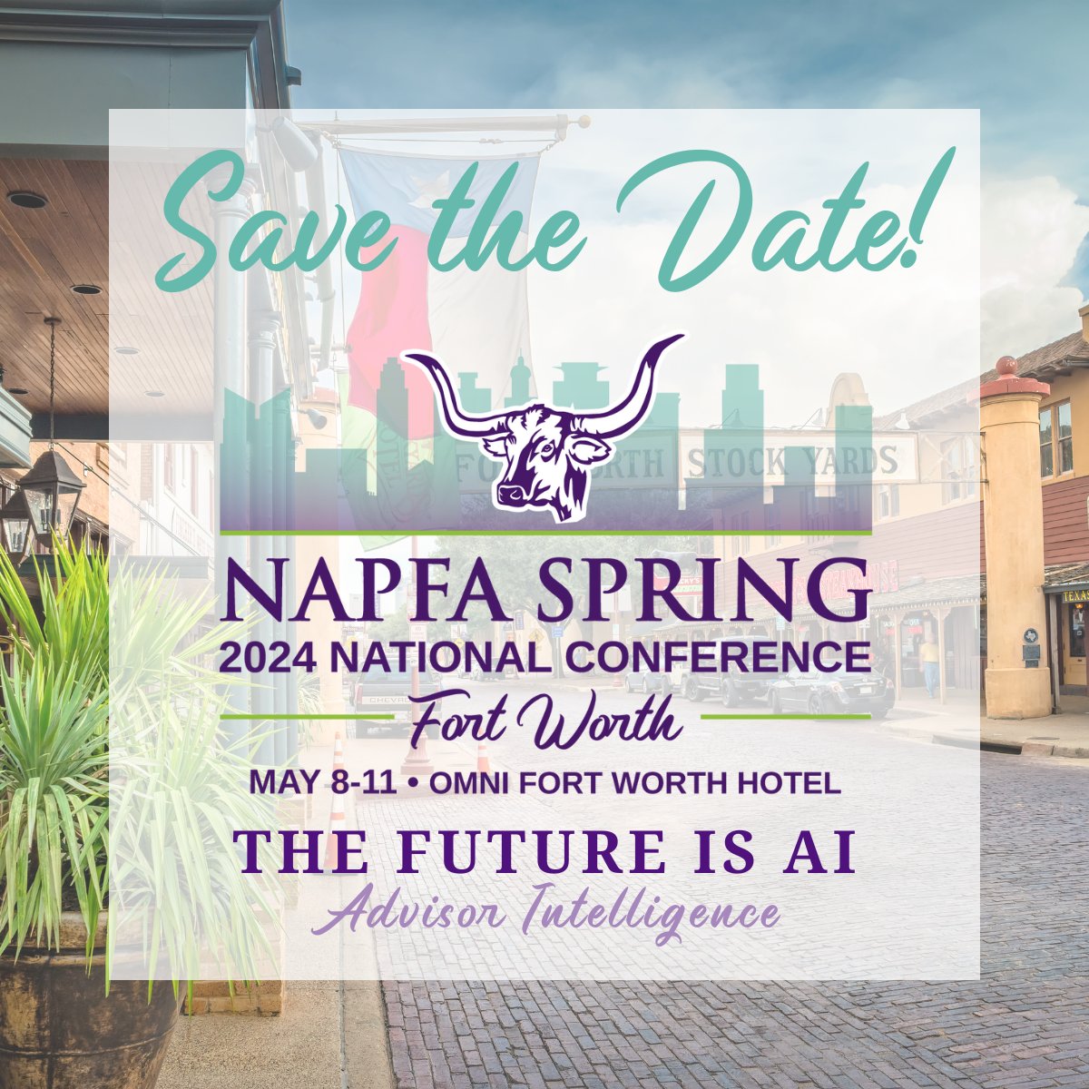 NAPFA is excited to announce that the NAPFA Spring 2024 National Conference will take place May 8-11 in Fort Worth, TX! Registration will open February 6. Learn more: bit.ly/3GiNshU