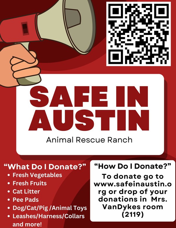 WMS Cheer Safe In Austin Donation Drive-11/27-12/31
bit.ly/46Cxs55  #WMSCheer #WileyMScheer #WileyCoyotes