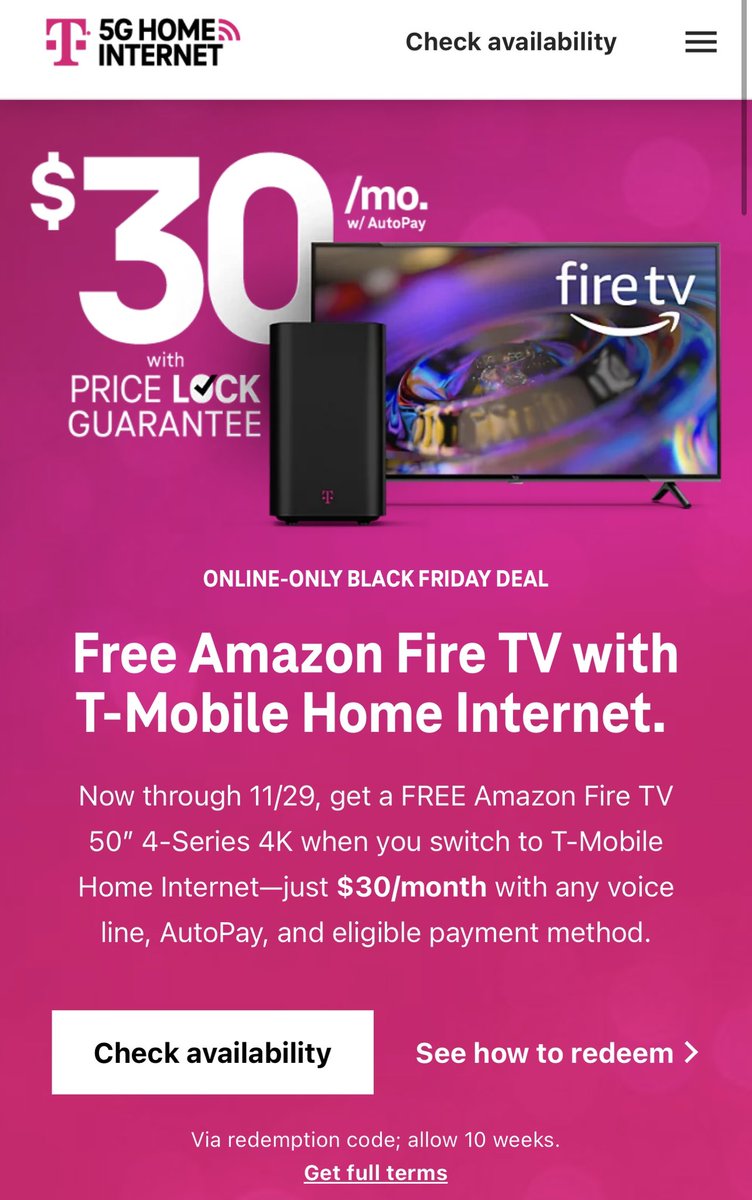 Redisflame's tweet photo. ‼️For my T-Mobile Phone Customers‼️
T-Mobile is offering all customers who qualify, unlimited Home internet for $30 a month with autopay or $35 without, w/ free activation!! 
*If you do it online you’ll get a free 50” Amazon fire Tv.*
‼️TODAY IS THE LAST DAY TO DO IT‼️ https://t.co/021rpwjKsV