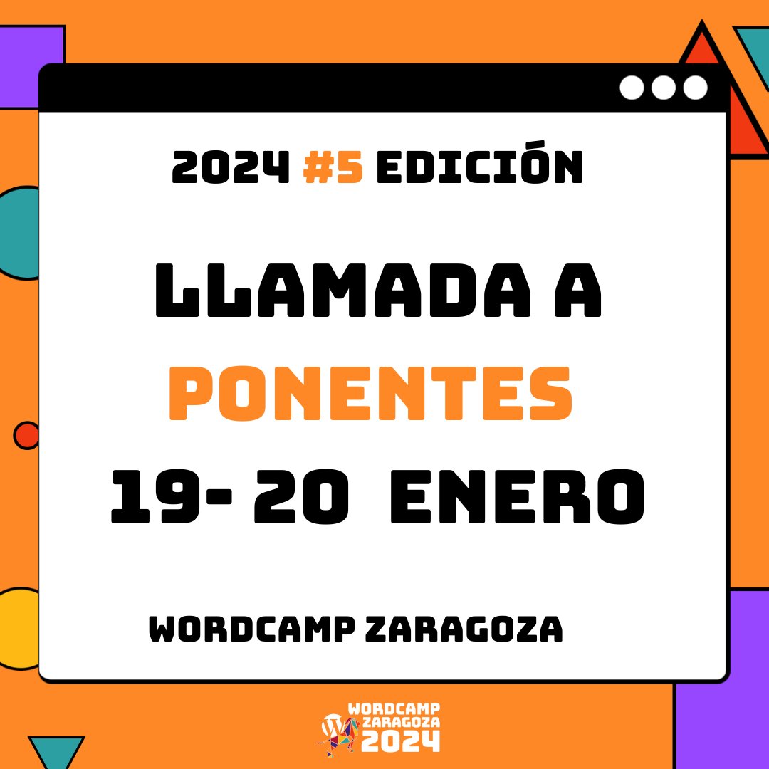 zaragozawp's tweet photo. Venga, anímate! presenta tu ponencia. Aporta tus conocimientos en el evento de marketing mas importante de Zaragoza. Haremos una votación entre todas para seleccionar las mejores. https://t.co/QM4ReAaa0q
#WCZGZ24 #wordpresswebsite #eventos #diseñoweb https://t.co/VPZEdvmfDO