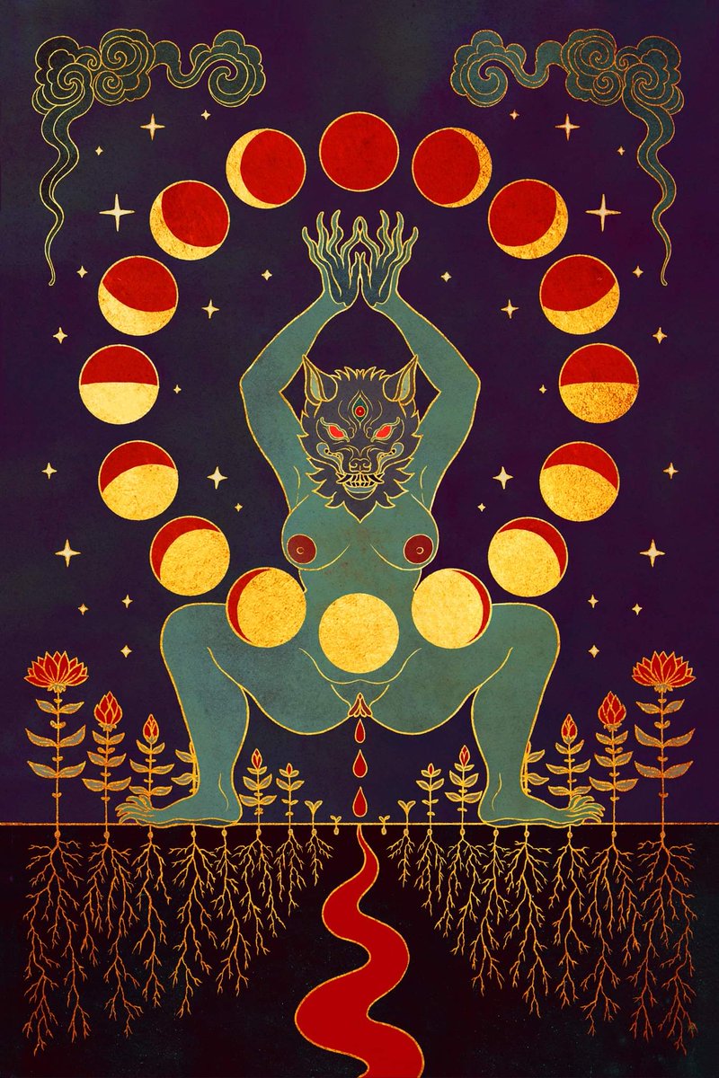 「Full moon recently...        #WerewolfWe」|💀🐺🌱ArtofMaquenda🍄👹🩸のイラスト