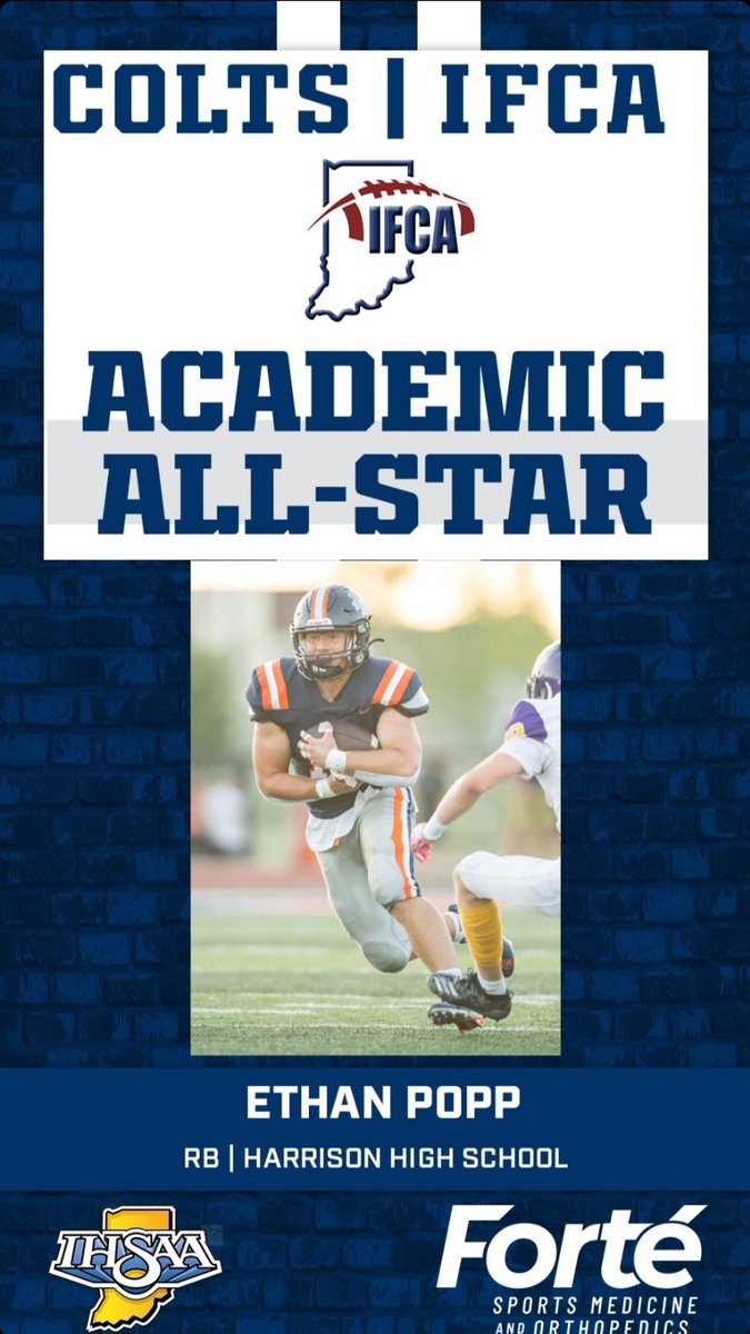 HHS_Raider_FB's tweet photo. Congratulations, @ethan_popp10, on this prestigious award, you earned it! 🔷️🔶️

@INFBCoaches @coltscommunity @RaiderUpdates @HHSPrincipal10 @TerryPeebles https://t.co/oUuQlANvOz