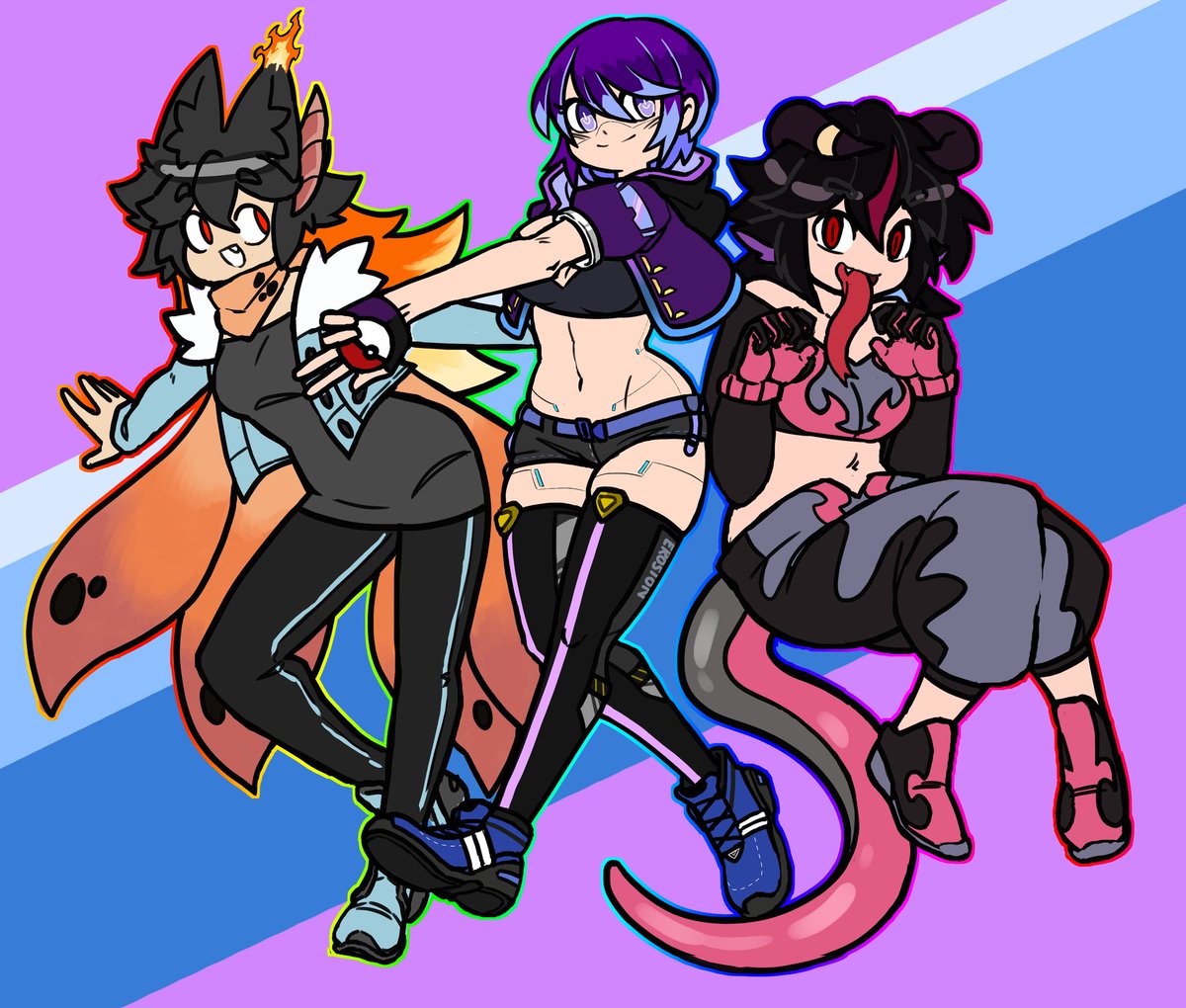 SofieCloudVR's tweet photo. Losing my mind over this; thank you so much to @matroposa for this birthday comission!! Volcarona @YarnyLand, Salazzle @Kyllier, and Pokémon trainer Sofie!! #sofieart
Amazing art is by @NoelleProblem ❤️ https://t.co/ZhdsvEJCpK