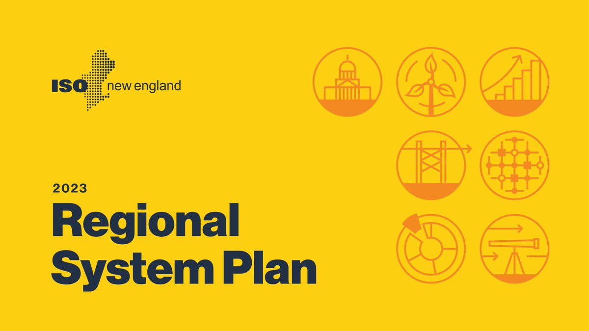Our 2023 Regional System Plan (RSP23) provides the public and stakeholders with a front-row seat to the evolution of the New England power grid. 🧵(1/5)