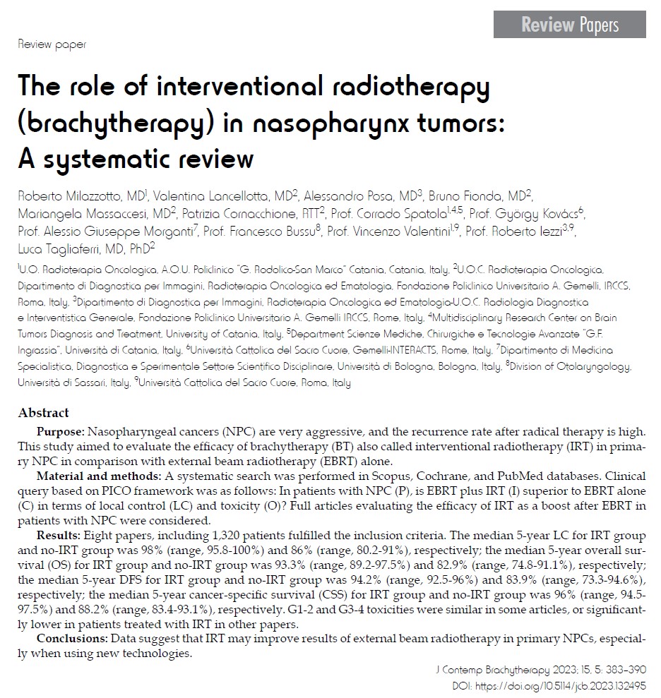 Review: #IRT may complement the role of #EBRT in T1-2 primary #nasopharyngealcancer. 
termedia.pl/The-role-of-in…
#ThisIsBrachytherapy #jocb